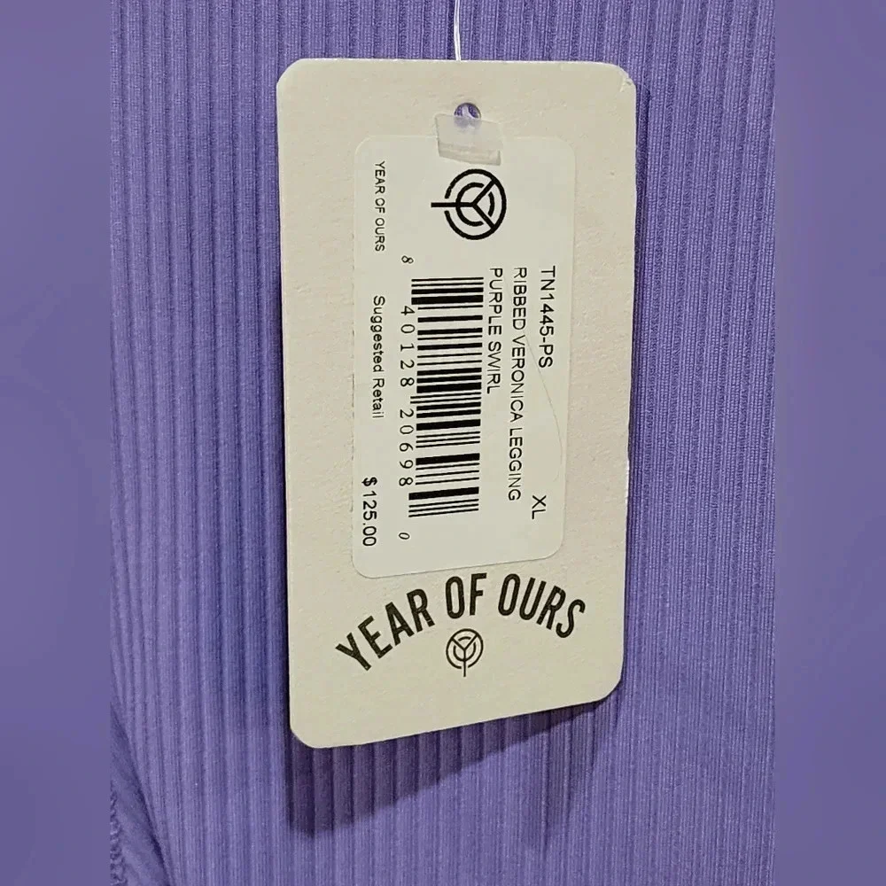 Year of Ours Veronica Ribbed High Waisted Leggings Size XL NEW
